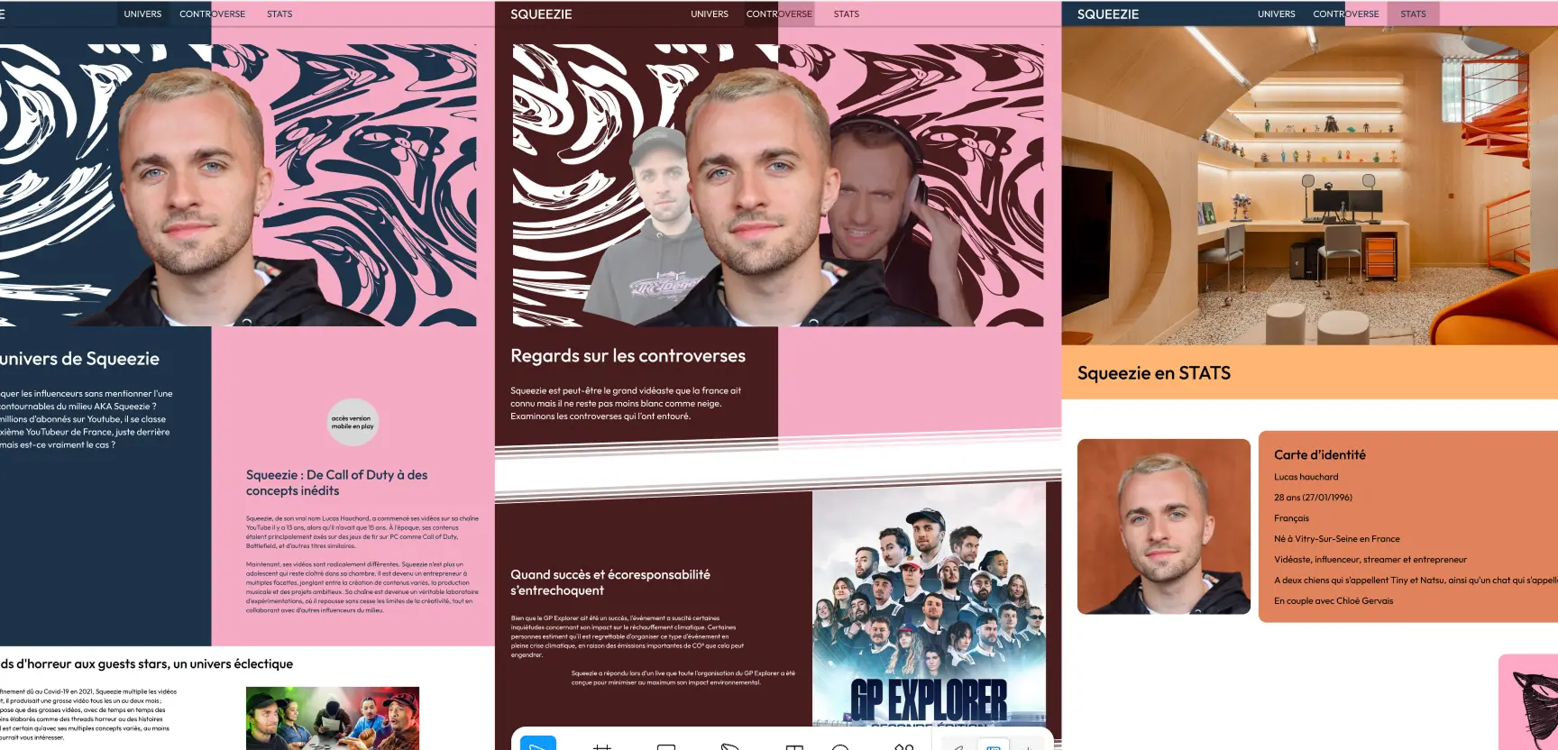 aperçu de mes pages Janus en une images