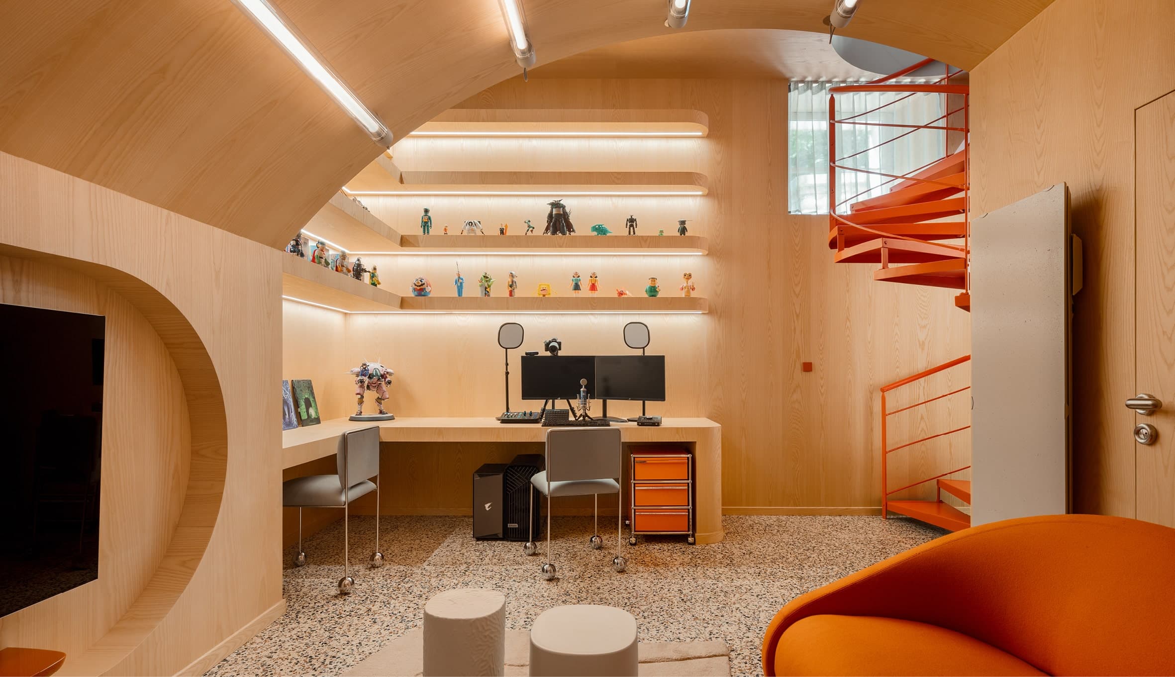 Image d'accueil où l'on voit le décors de sa salle de gaming