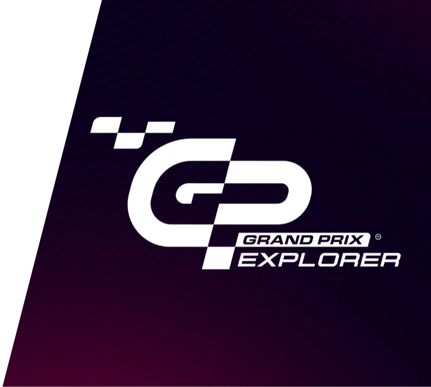 Logo du GP Explorer avec un fond dans la DA de l'event